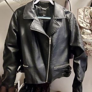 faux leather jacket